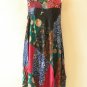 PD10 Patchwork Abstract Bohemian Peasant Boho Women Umbrella Sun Dress - M & L