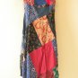PD10 Patchwork Abstract Bohemian Peasant Boho Women Umbrella Sun Dress - M & L