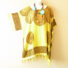 KB113 Yellow Boho Batik Women Plus Kimono Poncho Hippy Women Blouse Top up to 5X KB113 Yellow Boho Batik Women Plus Kimono Poncho Hippy Women Blouse Top up to 5X