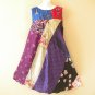 PD3 Patchwork Abstract Bohemian Peasant Boho Women Umbrella Sun Dress - M & L