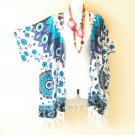 CB721 Blue Batik Cardigan Duster Kimono Batwing Jacket Cover up - 3X 4X & 5X CB721 Blue Batik Cardigan Duster Kimono Batwing Jacket Cover up - 3X 4X & 5X