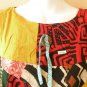 PD17 Patchwork Abstract Bohemian Peasant Boho Women Umbrella Sun Dress - M & L