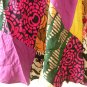 PD17 Patchwork Abstract Bohemian Peasant Boho Women Umbrella Sun Dress - M & L