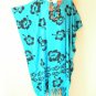 KD293 Floral Aqua Batwing Hippie Caftan Dolman Women Abaya Maxi Dress Up to 5X