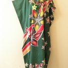 KD113 Batik Green Women Kaftan Caftan Tunic Abaya Dolman Maxi Dress M to XL