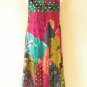 PD4 Patchwork Abstract Bohemian Peasant Boho Women Umbrella Sun Dress - M & L
