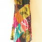 PD4 Patchwork Abstract Bohemian Peasant Boho Women Umbrella Sun Dress - M & L