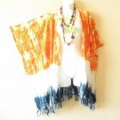 CB609 Tie Dye Batik Cardigan Duster Kaftan Batwing Jacket Cover up - 3X 4X & 5X