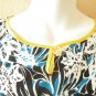KD478 Blue Floral Women Kaftan Caftan Batwing Maternity Dolman Dress - L to 2X