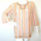 Hippie Gypsy Tunic Embroidered Stripes Printed Batik Kurta Kurti Blouse Top M&L Hippie Gypsy Tunic Embroidered Stripes Printed Batik Kurta Kurti Blouse Top M&L
