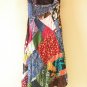 PD7 Patchwork Abstract Bohemian Peasant Boho Women Umbrella Sun Dress - M & L