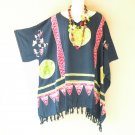 KB81 Blue Boho Batik Women Plus Kimono Poncho Hippy Women Blouse Top up to 5X KB81 Blue Boho Batik Women Plus Kimono Poncho Hippy Women Blouse Top up to 5X