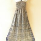 TL117 Blue Women One Size Silk Halter Tube Smock Maxi Broomstick Dress M to 2X TL117 Blue Women One Size Silk Halter Tube Smock Maxi Broomstick Dress M to 2X