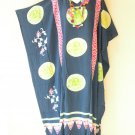 KD281 Blue Hand Painted Women Batwing Kimono Dolman Women Abaya Dress Up to 7X KD281 Blue Hand Painted Women Batwing Kimono Dolman Women Abaya Dress Up to 7X