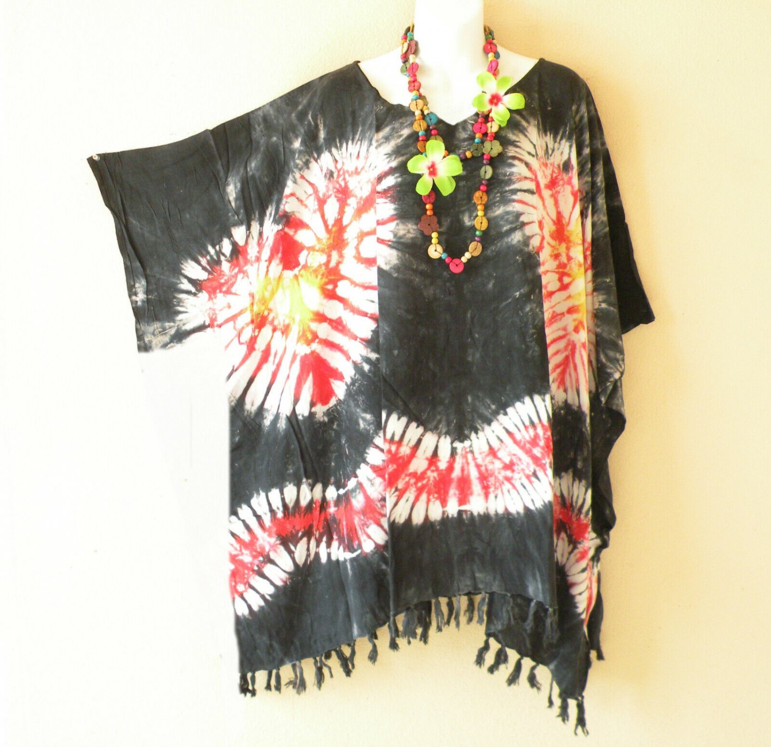 KB93 Tie Dye Batik Tunic Plus Kimono Poncho Hippy Women Blouse Top up to 5X