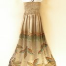 TL121 Women Summer Strapless Halter Tube Smock Maxi Broomstick Dress - M to 2X