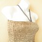 TL121 Women Summer Strapless Halter Tube Smock Maxi Broomstick Dress - M to 2X