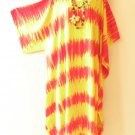 KD212 Tie Dye Batik Plus Caftan Kimono Sleeve Tunic Hippy Maxi Dress 3X, 4X, 5X
