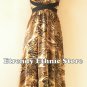 1D109 Versatile Paisley Silk Multi Wear Scarf Long Maxi Halter Dress, Maternity