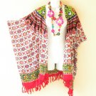 CB157 Floral Batik Cardigan Duster Kaftan Batwing Jacket Coat Cover Top up to 5X
