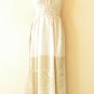 TL91 Beige Women One Size Silk Halter Tube Smock Maxi Broomstick Dress M to 2X