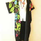 CD501 Floral Cardigan Duster Kimono Batwing Plus Maxi Hippy Jacket - up to 1X CD501 Floral Cardigan Duster Kimono Batwing Plus Maxi Hippy Jacket - up to 1X