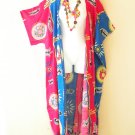 CD521 Fish Bone Batik Batwing Cardigan Duster Kaftan Plus Hippy Jacket Cover CD521 Fish Bone Batik Batwing Cardigan Duster Kaftan Plus Hippy Jacket Cover