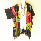 CB642 Floral Cardigan Duster Kimono Open Front Plus Jacket Cover up Top up to 5X