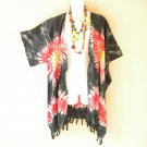 CB630 Tie Dye Cardigan Duster Kimono Open Front Plus Jacket Coverup Top up to 5X