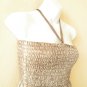 TL106 Women Summer Strapless Halter Tube Smock Maxi Broomstick Dress - M to 2X