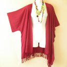 CB327 Maroon Cardigan Duster Kimono Pull Over Plus Jacket Cover up Top up to 5X CB327 Maroon Cardigan Duster Kimono Pull Over Plus Jacket Cover up Top up to 5X
