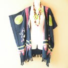 CB611 Abstract Cardigan Duster Kaftan Dolman Hippy Jacket Cover up Top up to 5X