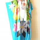 CD551 Aqua Floral Batik Cardigan Duster Kaftan Batwing Hippy Jacket - up to 5X CD551 Aqua Floral Batik Cardigan Duster Kaftan Batwing Hippy Jacket - up to 5X
