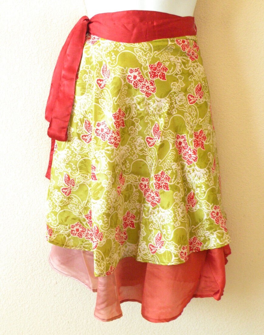 S40 Reversible Vintage Silk Magic 22" Mini Wrap Skirt Halter Tube Top + DVD