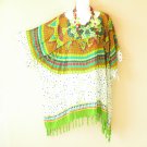 KB464 Polka Dot Green Batik Plus Kimono Poncho Hippy Women Blouse Top up to 5X KB464 Polka Dot Green Batik Plus Kimono Poncho Hippy Women Blouse Top up to 5X