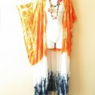 CD517 Tie Dye Cardigan Duster Kaftan Trench Coat Maxi Jacket Cover up - up to 5X