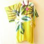LT51 Yellow Flowers 38" Length Midi Kimono Dolman Women Abaya Dress Up to 7X