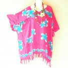 KB446 Floral Batik V Neck Plus Kimono Poncho Hippy Women Blouse Top up to 5X