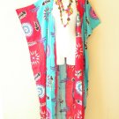 CD491 Fish Bone Kimono Open Cardigan DusterKaftan Trench Jacket Coverup up to 5X