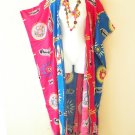 CD493 Fish Bone Kimono Open Cardigan DusterKaftan Trench Jacket Coverup up to 5X