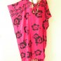 KD292 Pink Floral Women Batwing VNeck Kaftan Dolman Women Abaya Dress Up to 5X