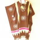 LT17 Brown Batwing 42" Length Midi Kaftan Dolman Women Abaya Dress Up to 5X
