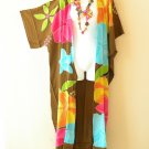 CD483s Floral Batik Kimono Batwing Cardigan Duster Open Plus Hippy Jacket Cover CD483s Floral Batik Kimono Batwing Cardigan Duster Open Plus Hippy Jacket Cover