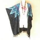 CB666 Blue Polka Dot Kaftan Open Front Plus Hippy Jacket Cover up Top - up to 5X CB666 Blue Polka Dot Kaftan Open Front Plus Hippy Jacket Cover up Top - up to 5X