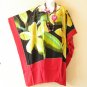 LT69 Red Floral Batik 38" Length Midi Kimono Dolman Women Abaya Dress Up to 7X