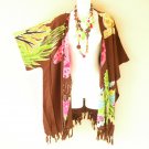 CB643 Brown Batik Cardigan Duster Kimono Batwing Jacket Cover up - 3X 4X & 5X CB643 Brown Batik Cardigan Duster Kimono Batwing Jacket Cover up - 3X 4X & 5X