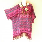 KB462 Paisley Batik VNeck Plus Kimono Poncho Hippy Women Blouse Top up to 5X KB462 Paisley Batik VNeck Plus Kimono Poncho Hippy Women Blouse Top up to 5X