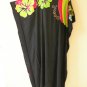 KD274 Black Floral Batwing V Neck Kaftan Dolman Women Abaya Maxi Dress Up to 5X