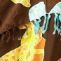 KD363 Brown Batik Plus Kaftan Kimono Abaya Fringes Hippie Maxi Dress up to 5X