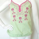 EB14 Green Boho Hippie Gypsy Bohemian Embroidered Beaded Sexy Top - XS & S EB14 Green Boho Hippie Gypsy Bohemian Embroidered Beaded Sexy Top - XS & S